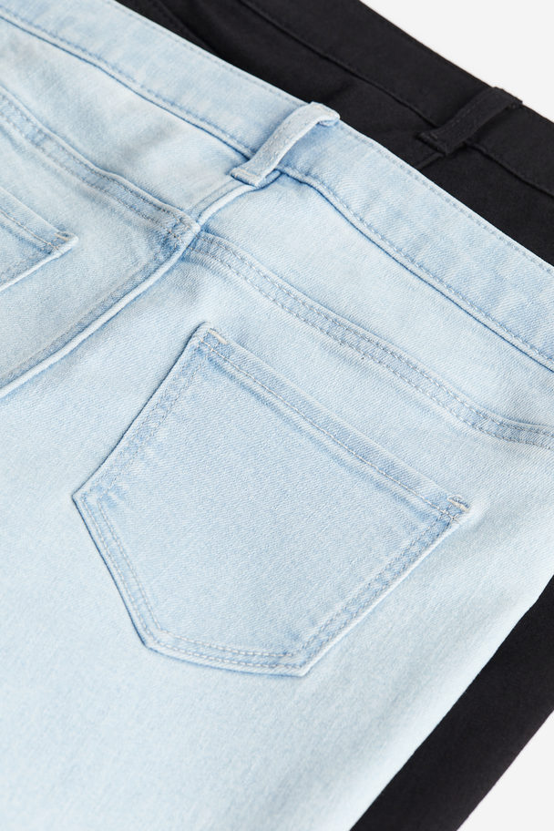 H&M 2-pack Skinny Fit Jeans Ljus Denimblå/svart