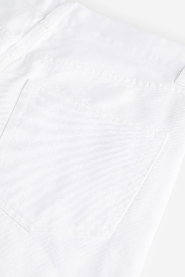 H&M Loose Fit Twill Shorts White