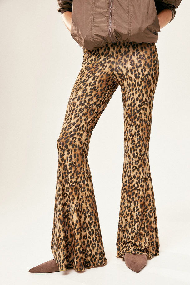 H&M Jazzpants Beige/Leopardenprint