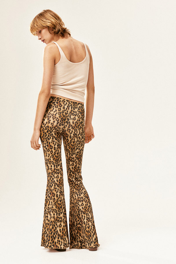 H&M Jazzpants Beige/Leopardenprint