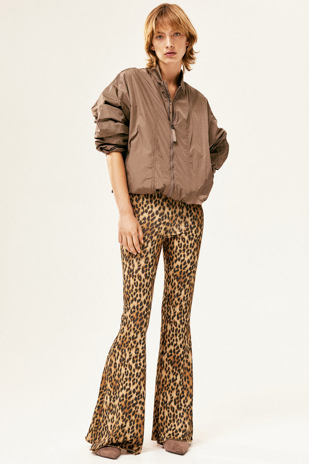 H&M Jazzpants Beige/Leopardenprint