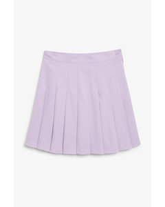 Pleated Mini Skirt Purple
