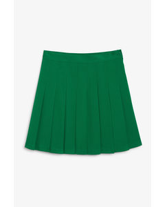 Pleated Mini Skirt Green