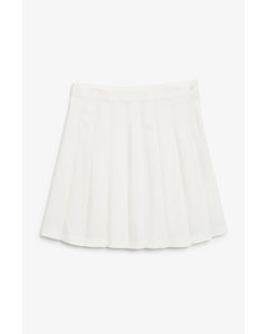 Pleated Mini Skirt White