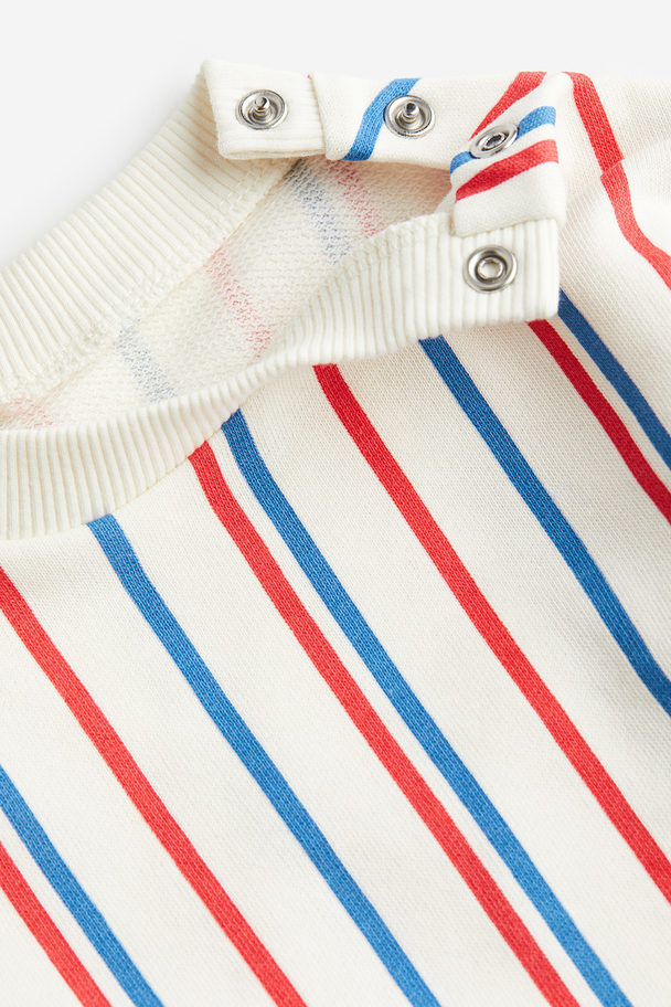 H&M 2-piece Sweatshirt Set White/striped
