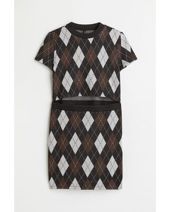 H&m+ Cut-out Dress Black/checked