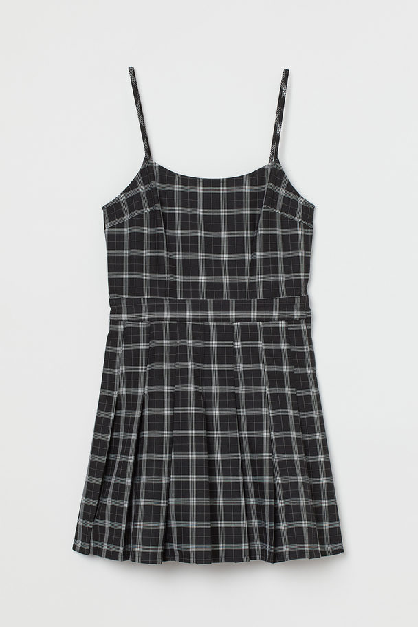H&M Short Dress Black/checked