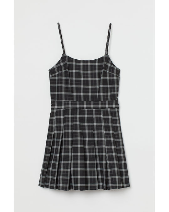 H&M Short Dress Black/checked