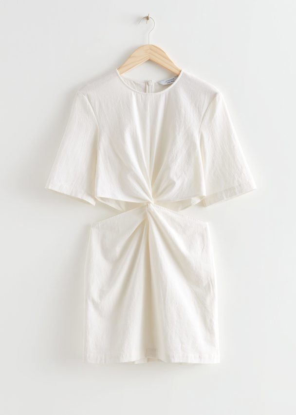 & Other Stories Cut-out Waist Mini Dress White