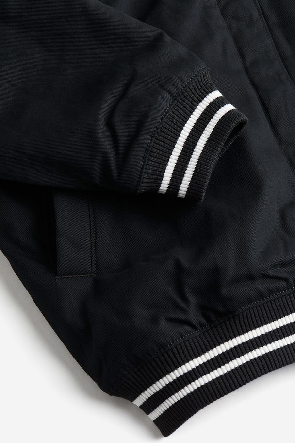 H&M Motif-detail Padded Jacket Black/minimise