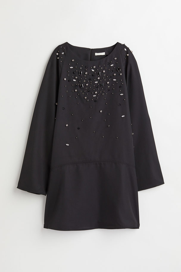 H&M Kleid mit Nieten Schwarz