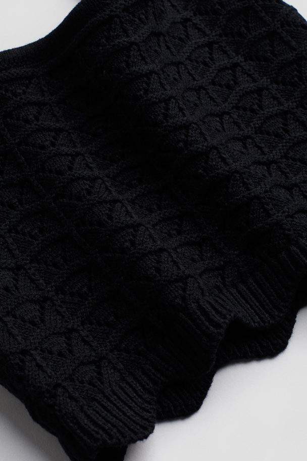 H&M Textured-knit Vest Top Black