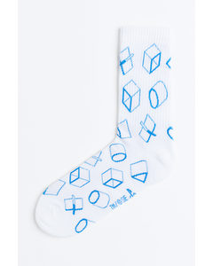 Motif-detail Socks White/playstation