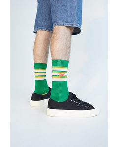 Motif-detail Socks Green/stranger Things