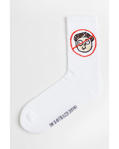 Kuvalliset sukat Valkoinen/Rick and Morty
