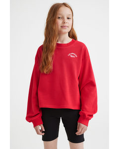 2-piece Sweatshirt And Cycling Shorts Set Red/black