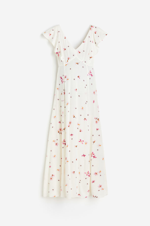 H&M Mama Flounced Dress Cream/floral