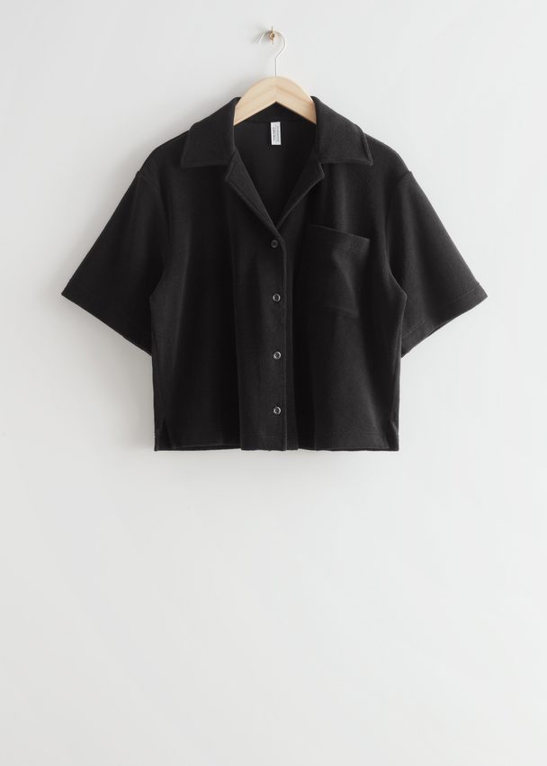 & Other Stories Boxy Terry Shirt Black