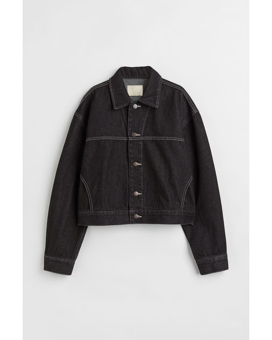 H&M Oversized Denim Jacket Black