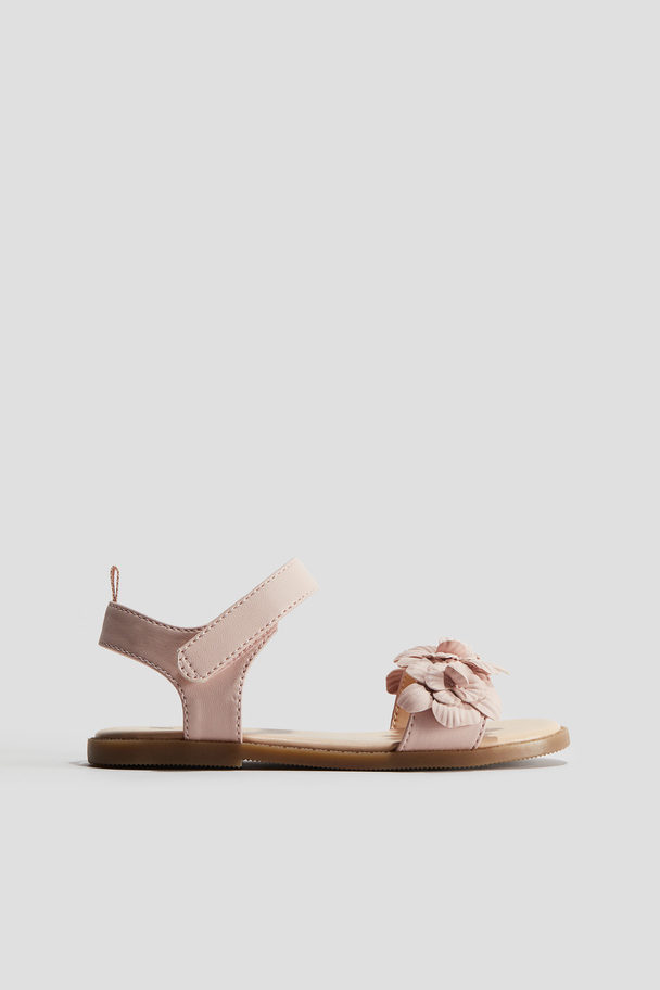 H&M Appliquéd Sandals Powder Pink