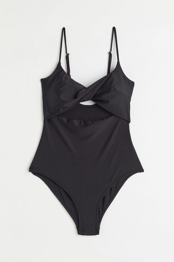 H&M High-leg Swimsuit Black