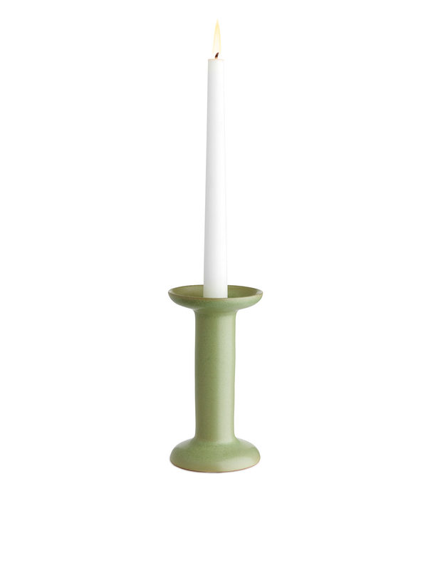 ARKET Terracotta Candle Holder 15 Cm Green