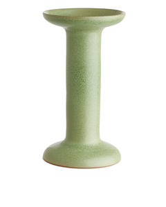 Terracotta Candle Holder 15 Cm Green