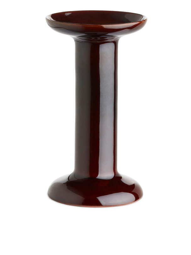 ARKET Terracotta Candle Holder 15 Cm Dark Brown