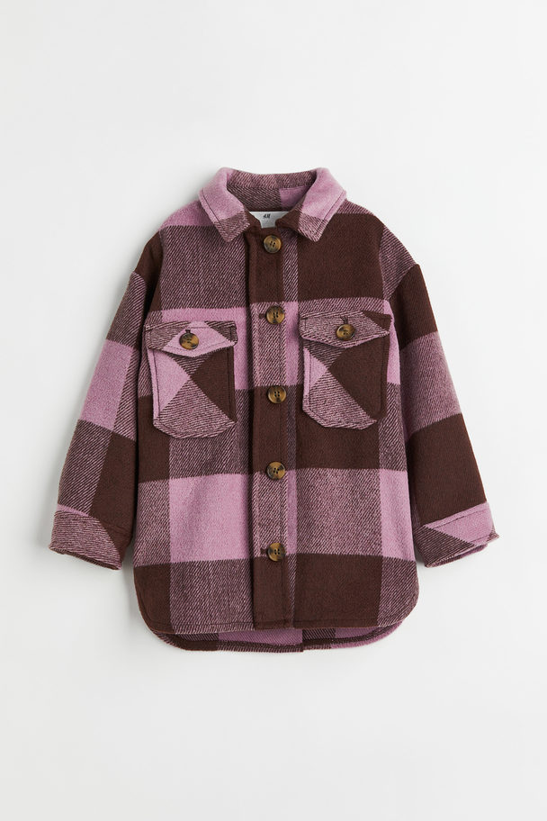 H&M Shacket Brown/pink Checked