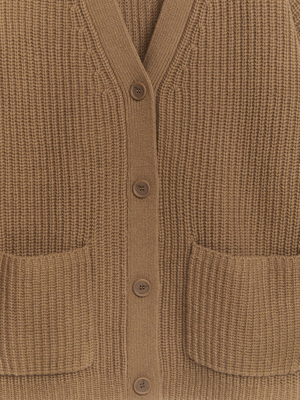 ARKET Relaxed Wool Cardigan Brown