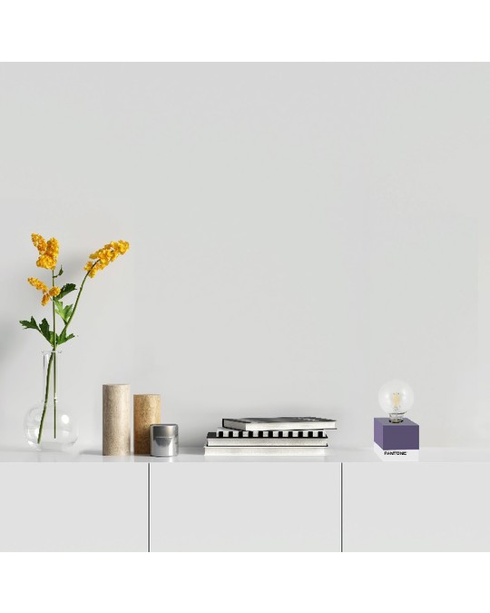 Homemania Homemania Pantone Cube Table Lamp - Cube - Desk, Office, Nightstand - Purple, White, Black Made Of W