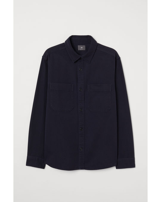H&M Regular Fit Overshirt Dark Blue