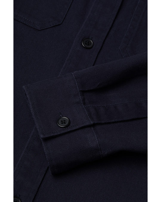 H&M Regular Fit Overshirt Dark Blue