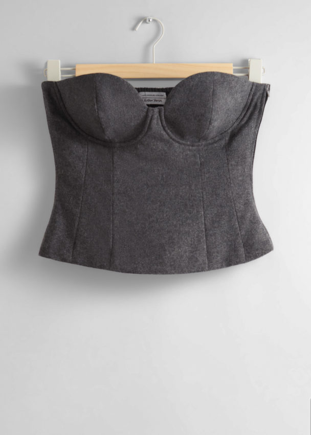 & Other Stories Wool Corset Top Grey