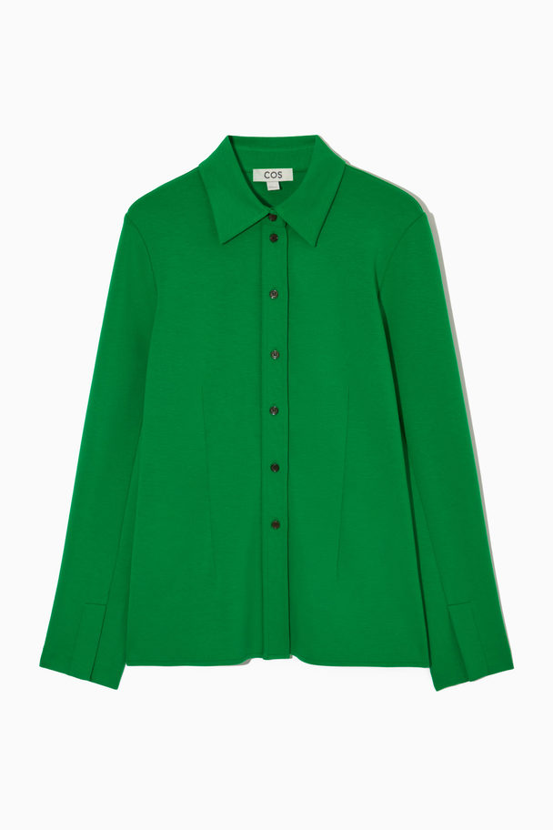COS Slim-fit Open-cuff Shirt Bright Green