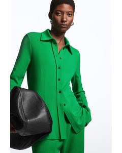 Slim-fit Open-cuff Shirt Bright Green