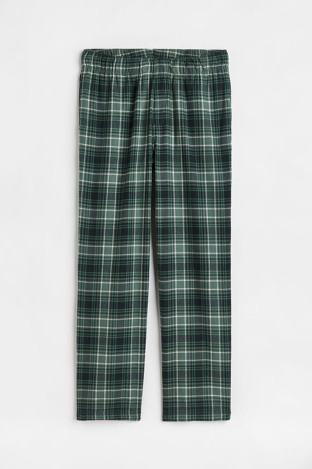 H&M Pyjamabroek - Relaxed Fit Groen/geruit