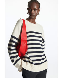 Relaxed-fit Wool Jumper White / Striped