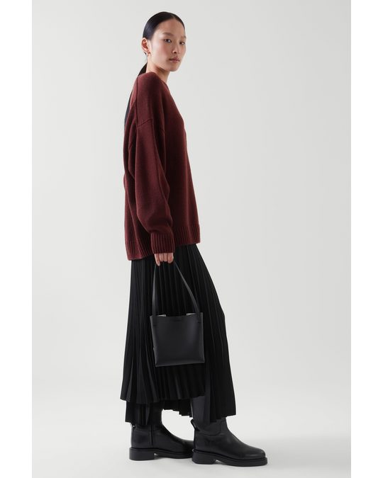 COS Relaxed-fit Wool Jumper Burgundy