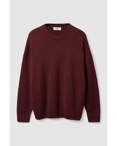 Relaxed-fit Wool Jumper Burgundy