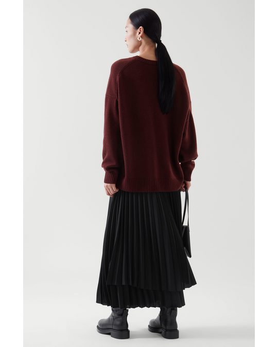 COS Relaxed-fit Wool Jumper Burgundy