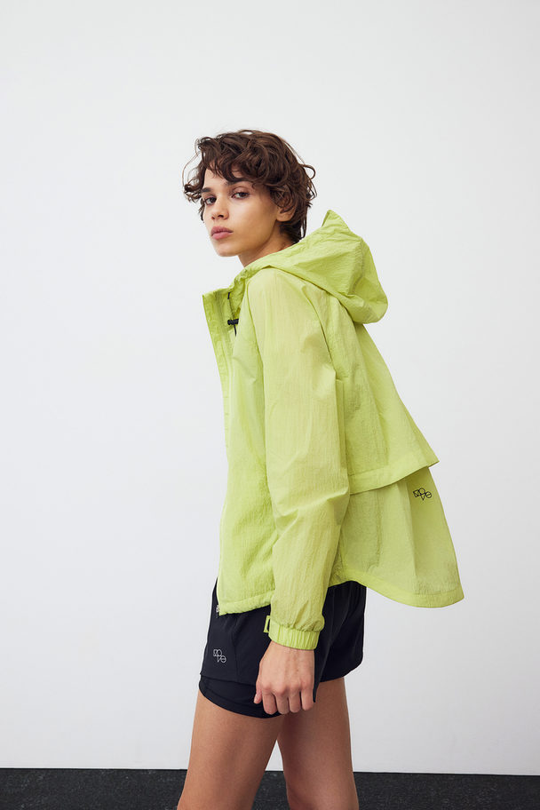 H&M Löparjacka Med Huva Neongrön