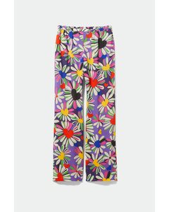 Harper Printed Trousers Lilac & Daisies