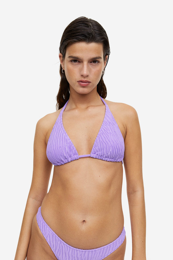 H&M Wattiertes Triangel-Bikinitop Lila