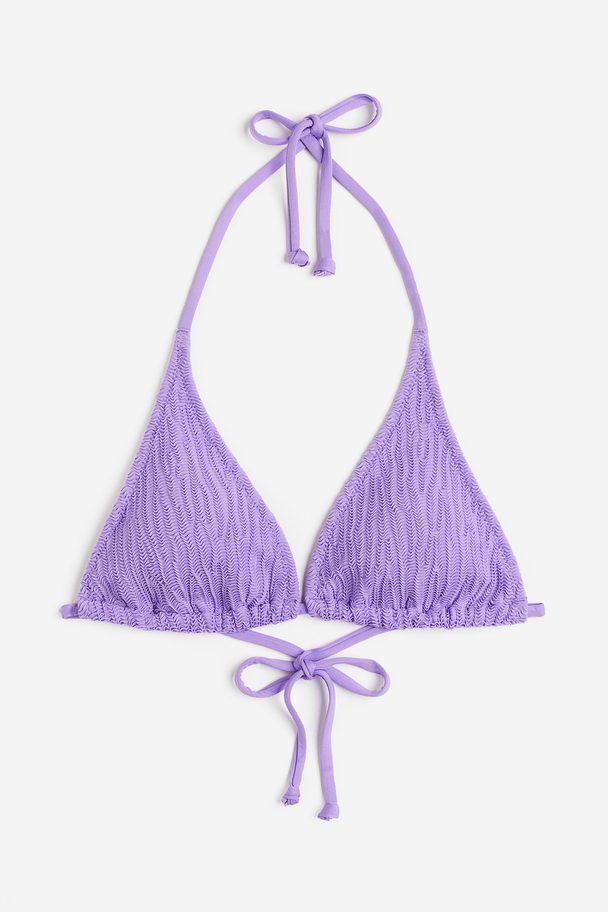 H&M Wattiertes Triangel-Bikinitop Lila
