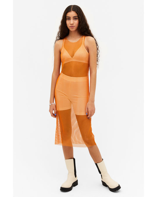 Monki Orange Net Slip Dress Orange