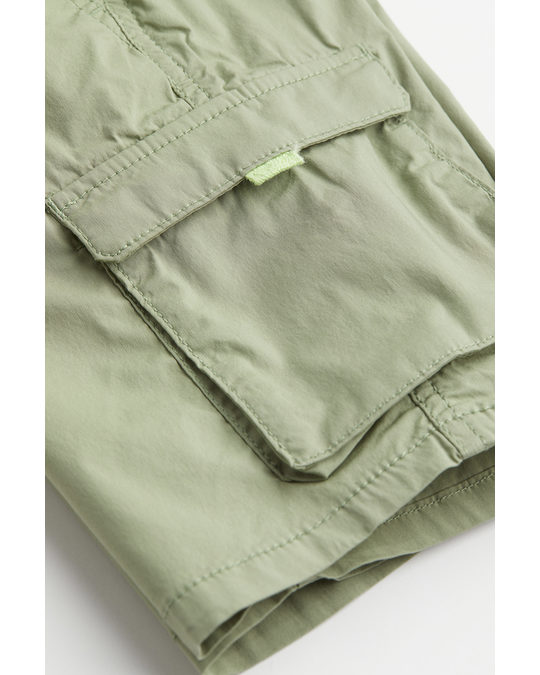 H&M Cargo Shorts Light Khaki Green