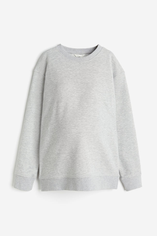 H&M Mama Oversized Sweatshirt Light Grey Marl