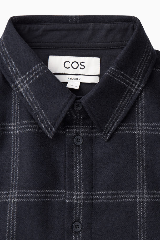 COS Checked Wool Shirt Navy / Checked