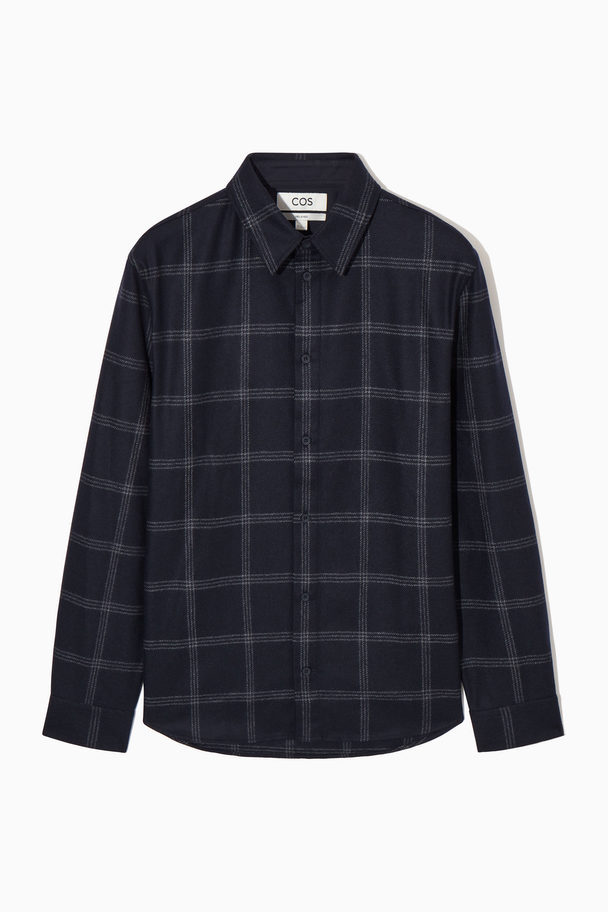 COS Checked Wool Shirt Navy / Checked